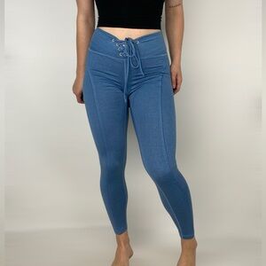 YEAR OF OURS Football‎ Legging in Color Denim High Rise Stretch